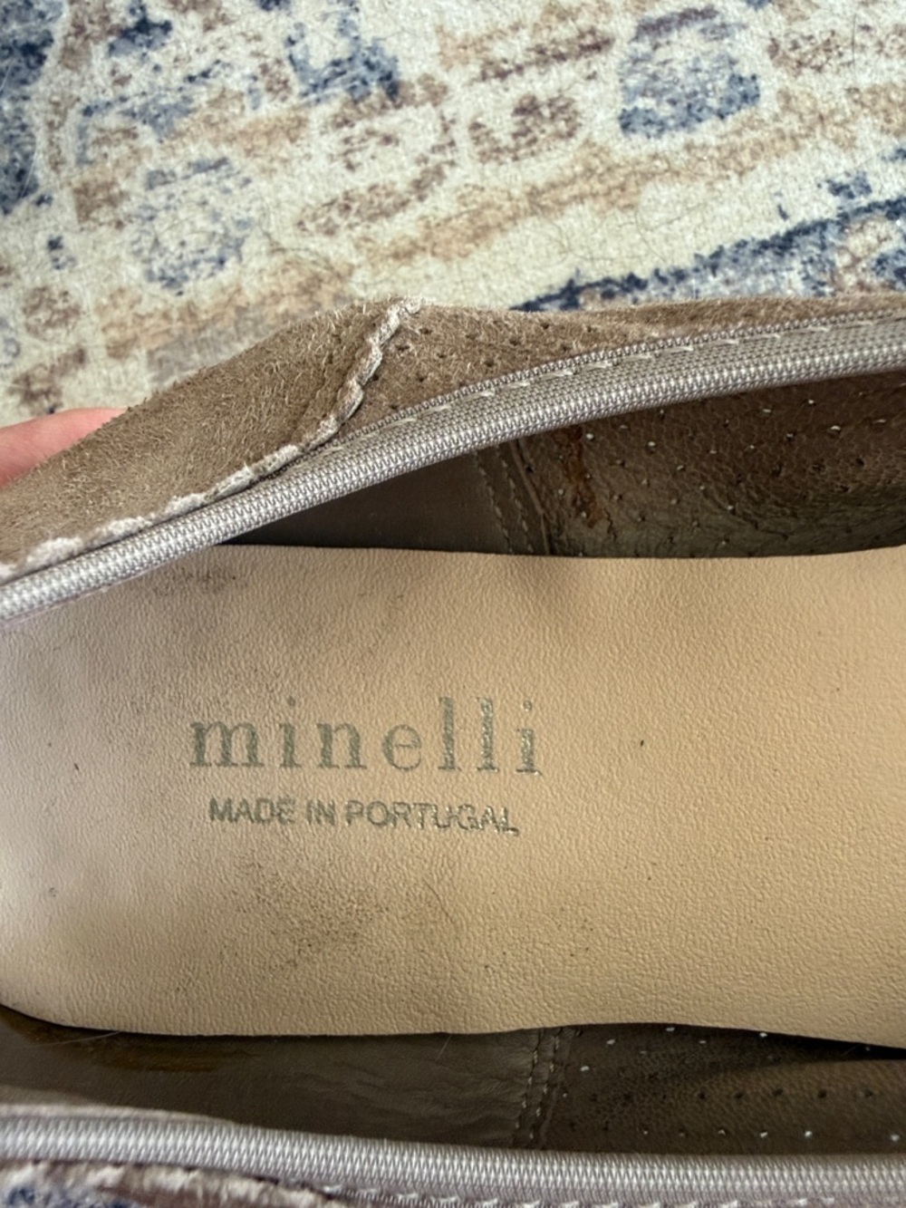 Minelli Taupe Suede Perforated Ballet Flats. EU 40 (US 9/9.5) - Picture 2 of 9